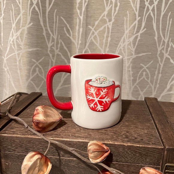 RAE DUNN FARMHOUSE HOME DECOR CERAMIC XMAS CHRISTMAS HOLIDAY HOT COCOA SNOWFLAKE - Picture 4 of 4